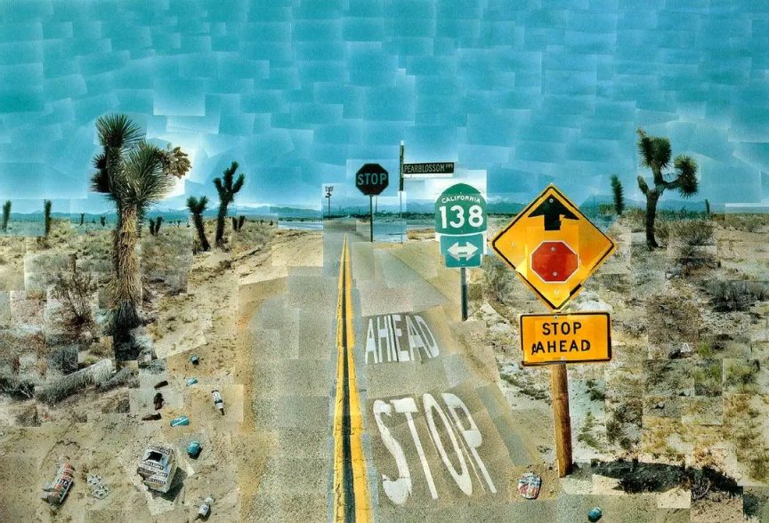 AfroKidoOo's tweet photo. Pearblossom Highway by David Hockney, 1986 https://t.co/svsNT2jeF0