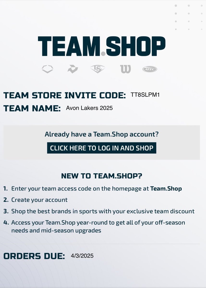 We’ve got an additional team store rolling! Closes April 3rd. Instructions in the photo below. Get yourself some Laker gear to represent 💪