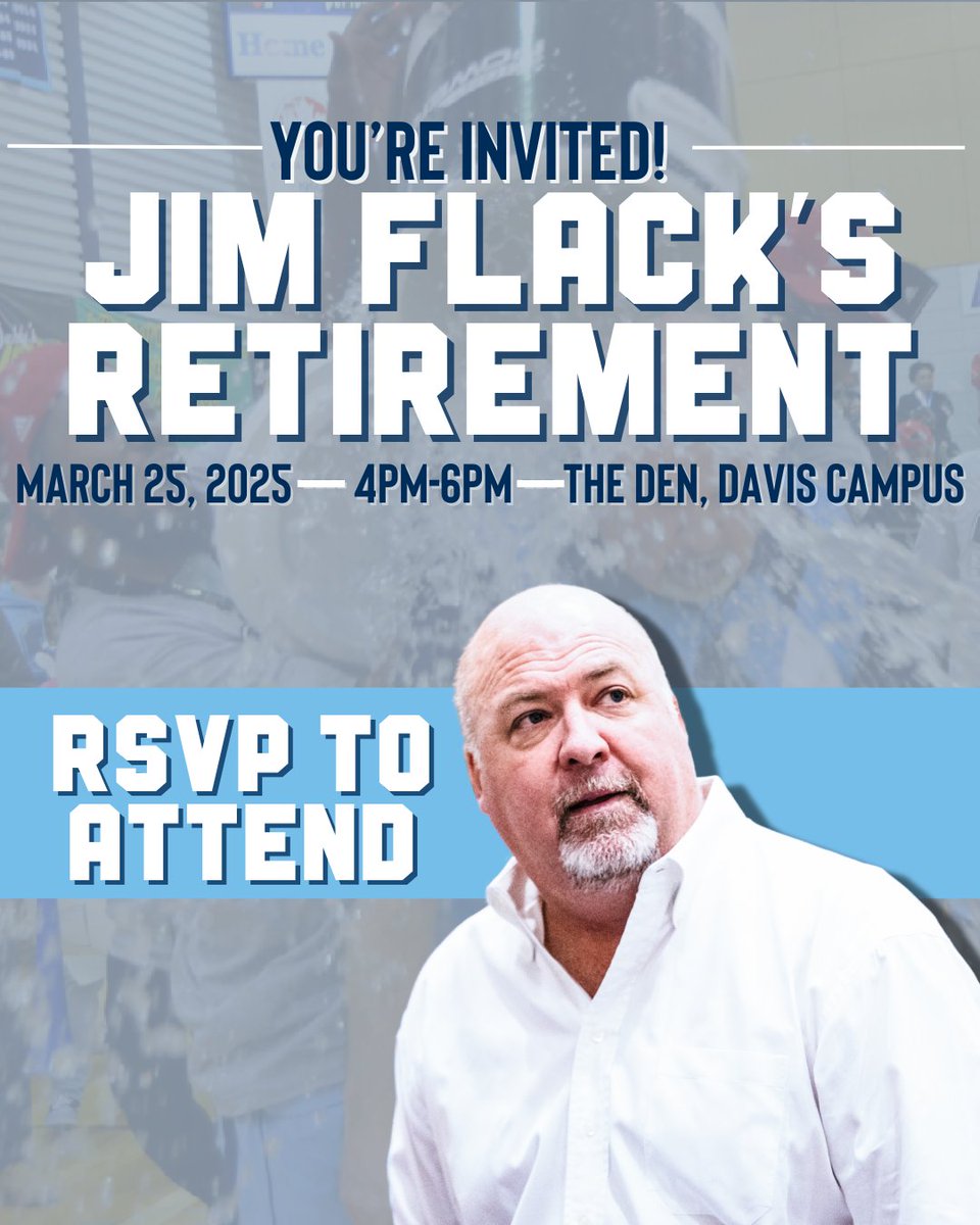 You're invited! 
On March 25, we invite you to join us to celebrate ‘Coach’ Flack’s unwavering Bruin spirit and wish him well.
Date: March 25, 2025
Time: 4:00 p.m. – 6:00 p.m. 
Location: The Den, Davis Campus
RSVP sheridancollege.ca/events/2025/03…