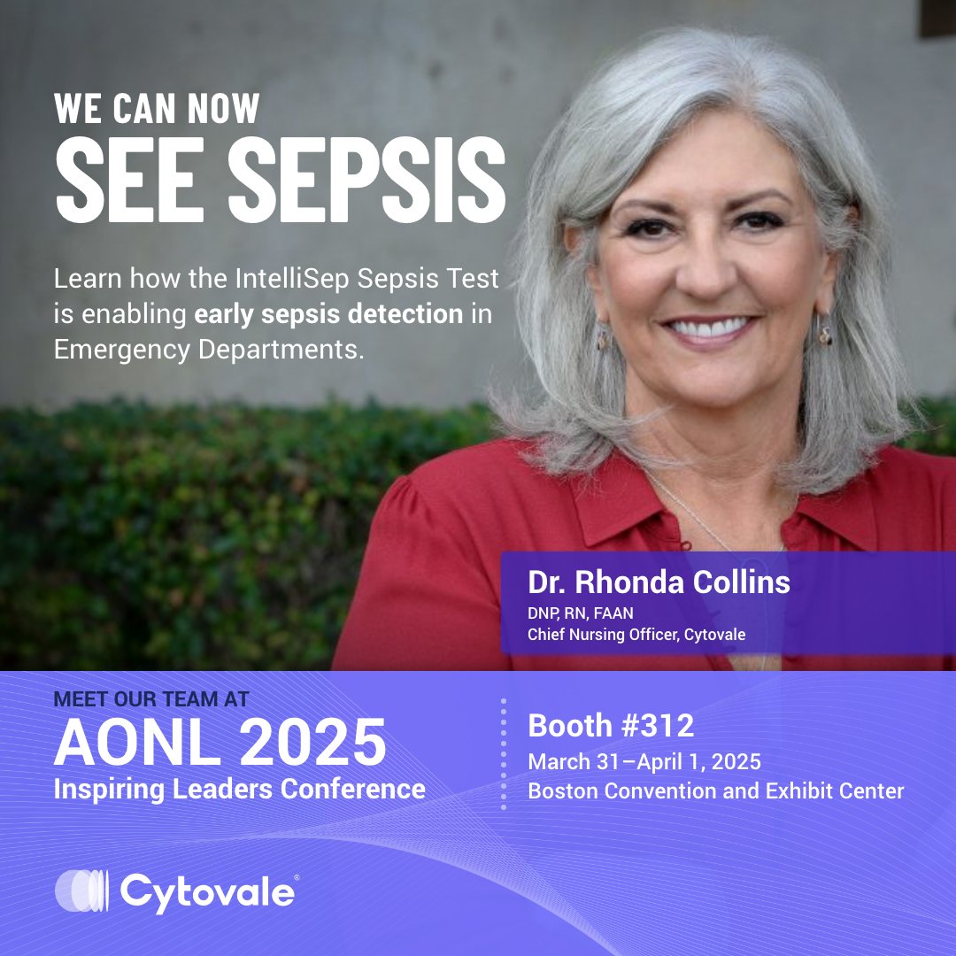 We're excited to welcome Dr. Rhonda Collins, DNP, RN, FAAN, as our CNO! 
She will be instrumental in helping hospitals develop effective #sepsis protocols that empower nurses while improving patient outcomes. Meet her in-person at the #AONL2025 Conference!
prnewswire.com/news-releases/…