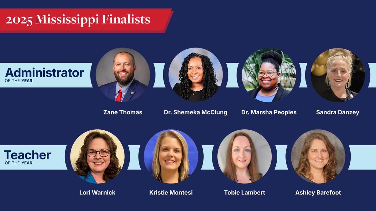 Congratulations!! MDE has named finalists for the 2025 Administrator of the Year and 2025 Teacher of the Year. Get details at bit.ly/4iDywMw. #MsEdu
