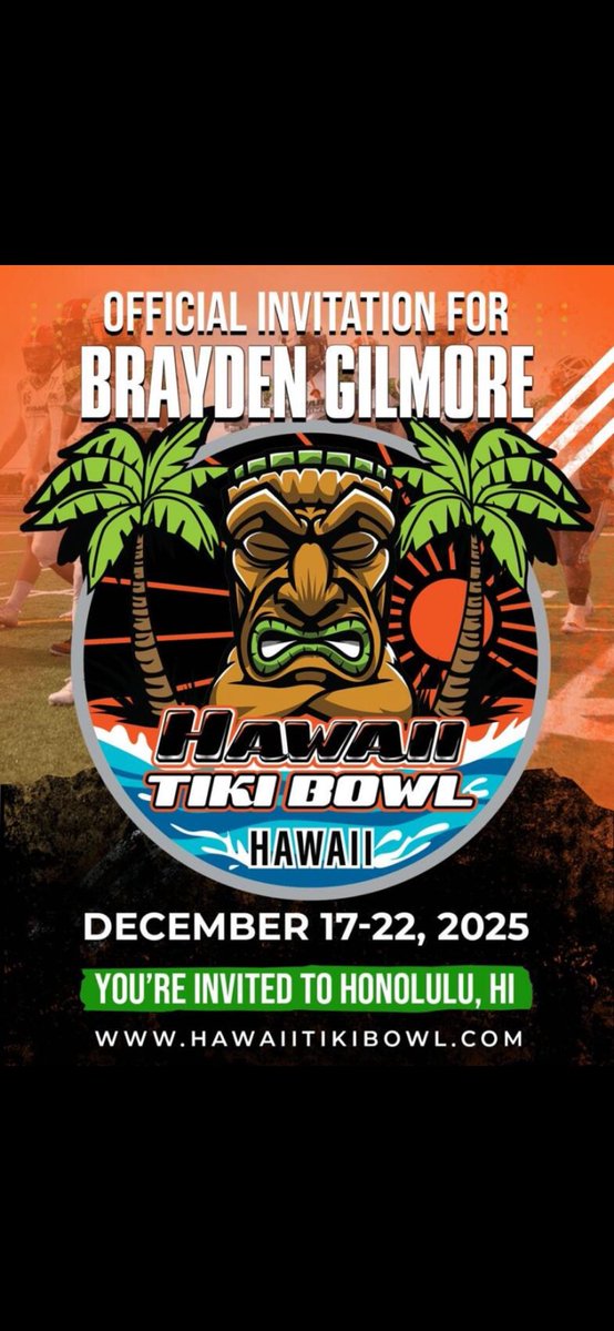 Brayden Gilmore 2026 DL (@braydengilm56) on Twitter photo Thank you so much <a href="/FillippSAU/">Vince Fillipp</a> and <a href="/HawaiiTikiBowl/">Hawaii Tiki Bowl</a> for the invitation to play in this year's Hawaii Tiki Bowl game in Honolulu, HI!!!
<a href="/TMP_Athletics/">TMP-Marian Monarchs</a> <a href="/TmpFootball/">TMP Monarch Football</a> <a href="/CoachBoldin/">Amari Angram-Boldin</a> <a href="/CoachO_PSC/">Coach O</a> <a href="/Coach_Caruso/">Coach Glenn Caruso</a> <a href="/Coach_Hickel/">Layton Hickel</a> <a href="/Coach_Knighton/">Terrance Knighton</a> <a href="/PrepRedzone/">Prep Redzone ๐</a> <a href="/sportsinkansas/">Sports in Kansas</a> <a href="/KansasPregame/">Kansas Pregame</a> Thank you so much <a href="/FillippSAU/">Vince Fillipp</a> and <a href="/HawaiiTikiBowl/">Hawaii Tiki Bowl</a> for the invitation to play in this year's Hawaii Tiki Bowl game in Honolulu, HI!!!
<a href="/TMP_Athletics/">TMP-Marian Monarchs</a> <a href="/TmpFootball/">TMP Monarch Football</a> <a href="/CoachBoldin/">Amari Angram-Boldin</a> <a href="/CoachO_PSC/">Coach O</a> <a href="/Coach_Caruso/">Coach Glenn Caruso</a> <a href="/Coach_Hickel/">Layton Hickel</a> <a href="/Coach_Knighton/">Terrance Knighton</a> <a href="/PrepRedzone/">Prep Redzone ๐</a> <a href="/sportsinkansas/">Sports in Kansas</a> <a href="/KansasPregame/">Kansas Pregame</a>
