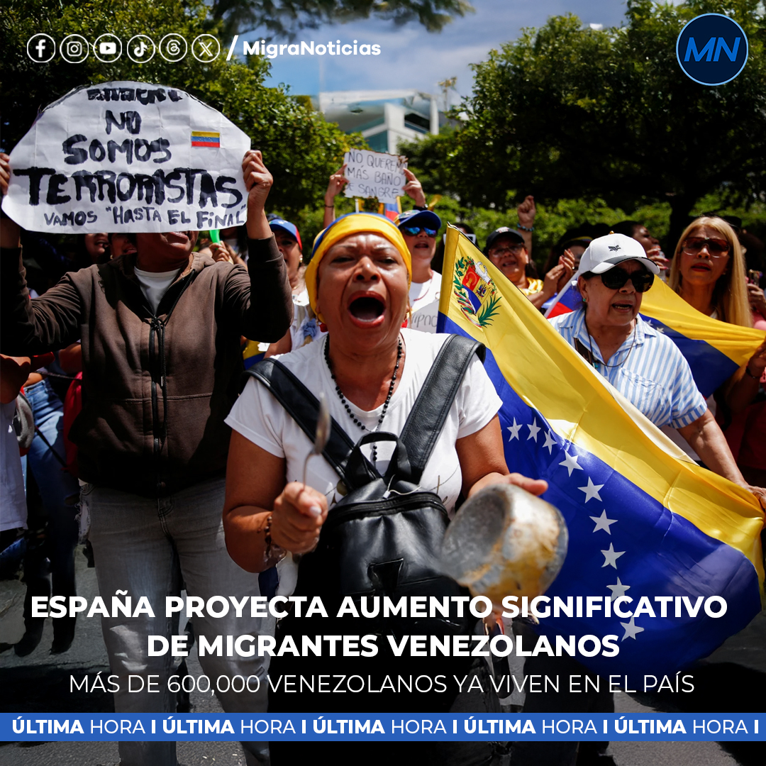 🚨 ¡Alerta! España podría ver un aumento significativo de migrantes venezolanos 🇻🇪➡️🇪🇸 gracias a un acuerdo con EE.UU. Más de 600,000 venezolanos ya viven en España y la cifra sigue subiendo.  
#MigraNoticias #Migración #Venezolanos #CrisisMigratoria #Noticias #Virales