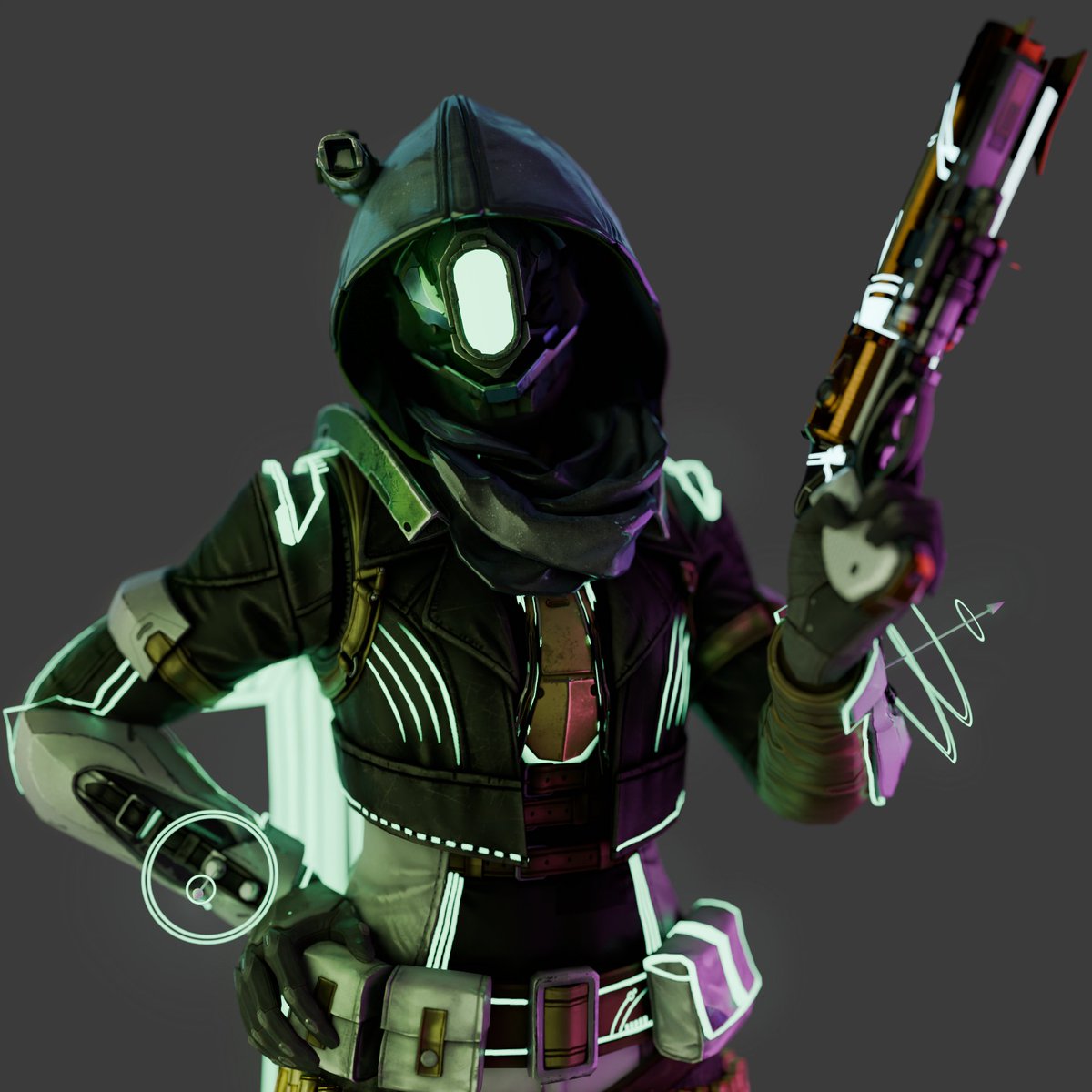 Quick render of my destiny 2 hunter