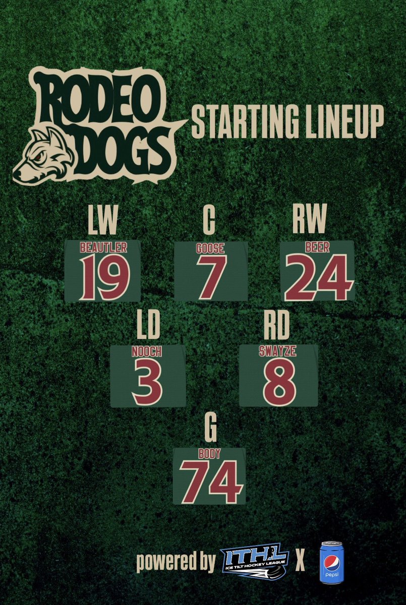 Rodeo Dogs take the ice tonight against Sea Sickness! Join us at 9 pm est for puck drop!

#ITHL #RodeoDogs