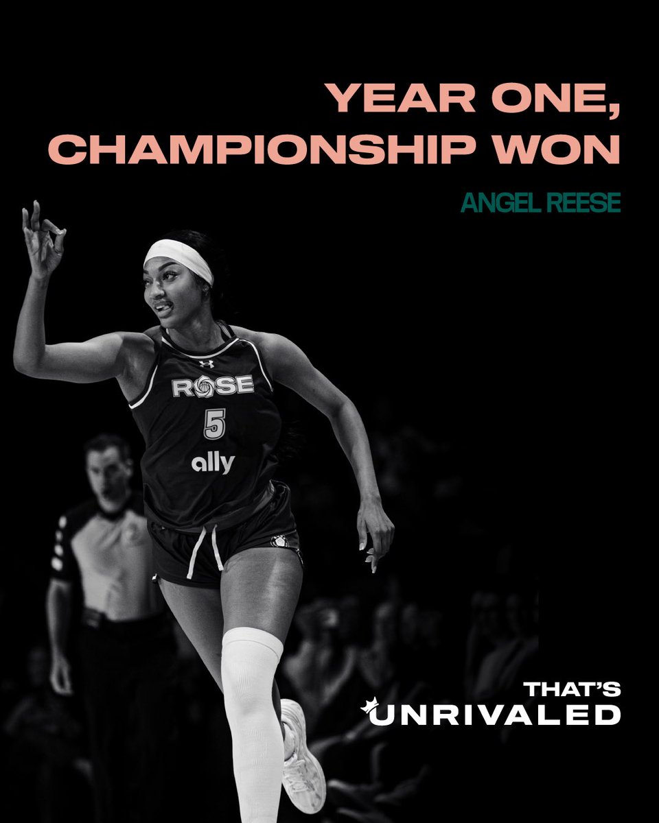 Year One, Championship Won. That’s Unrivaled. 🌹

Angel Reese, 2025 Unrivaled Champion 👑