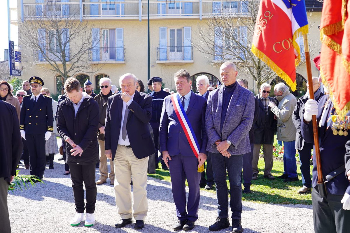 NicolasPoilleux's tweet image. Cérémonie du souvenir pour honorer la mémoire de nos soldats savoyards tombés pendant la guerre d’Algérie et les combats du Maroc et de Tunisie ! 
Ce sont aussi les blessés, les victimes civiles, les rapatriés et les harkis. 
#AixlesBains #19mars #Savoie 
@Prefet73 @RenaudBeretti