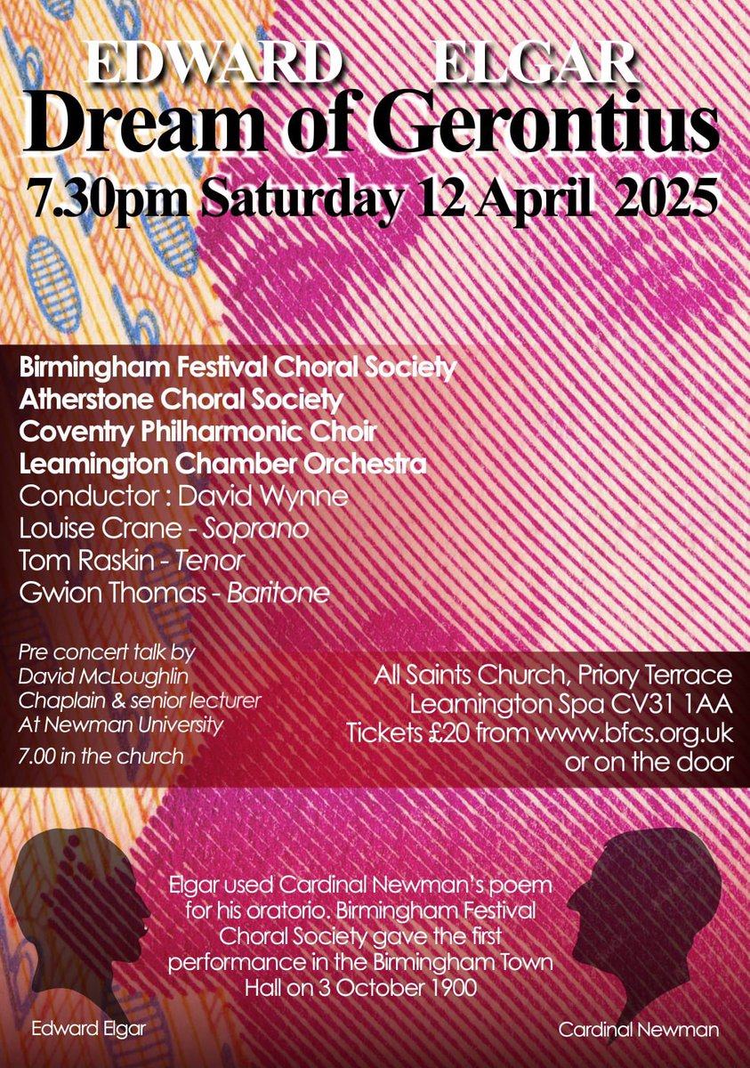 Our next concert: Elgars’ The Dream of Gerontius. 

With soloists Gwain Thomas, Tom Raskin and Louise Crane.

Tickets are selling fast, come and join us on April 12 in Leamington All Saints Church at 7:30pm.

Secure your seat by heading to our website (in bio). 

🎵 🎹 🎵