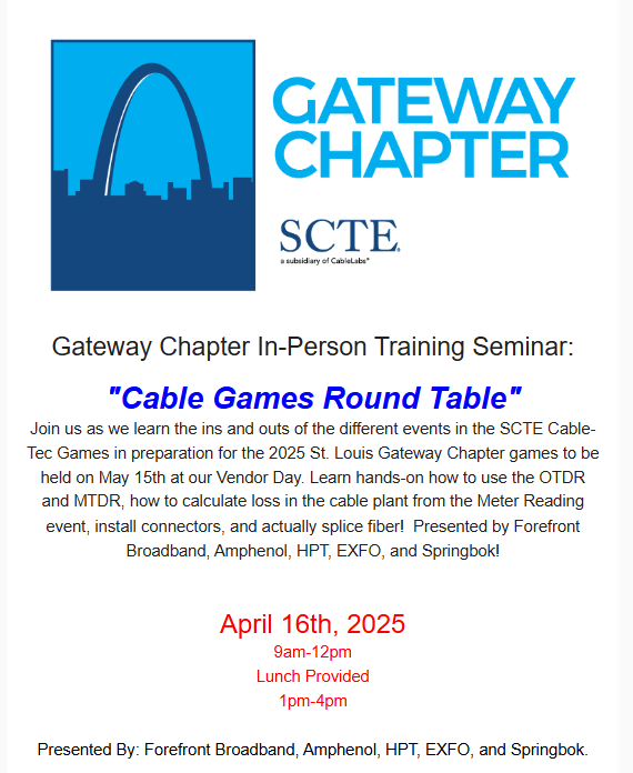 SCTEGatewayCh's tweet photo. SCTE Gateway Chapter In-Person Training Session - https://t.co/IP9frqpK22 https://t.co/QI31ezLIlD