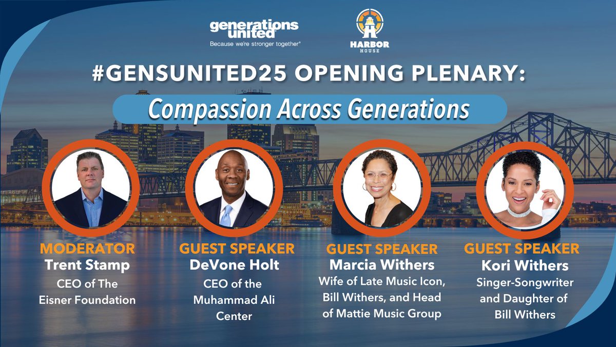 We are thrilled to announce the opening plenary session for #GensUnited25 taking place on June 25-27, 2025, in Louisville, KY. The session will feature the new Muhammad Ali Index and the uplifting music of Bill Withers woven together with an intergenerational solutions lens.