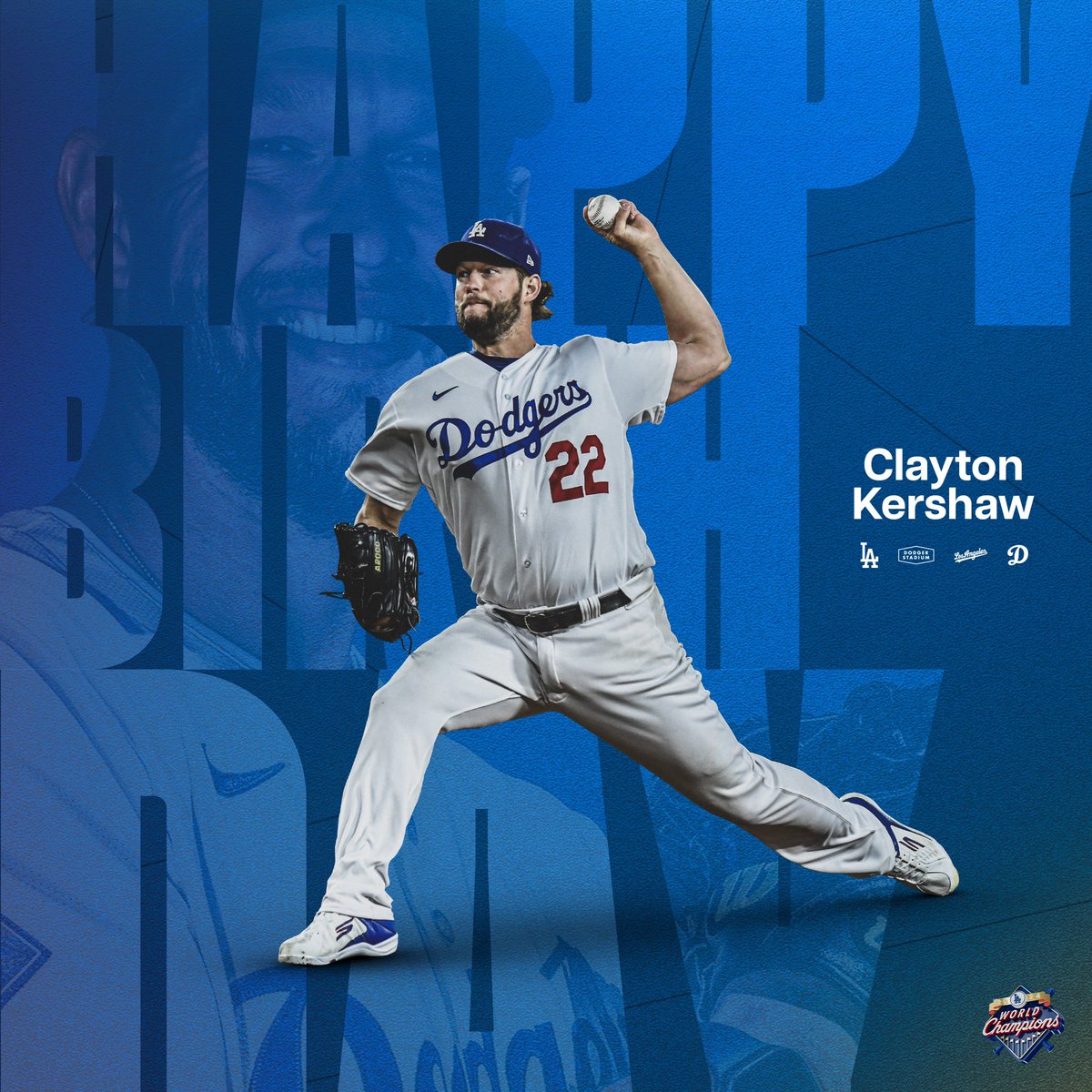 Dodgers's tweet photo. Happy birthday, @ClaytonKersh22! https://t.co/3b0IhKuAno