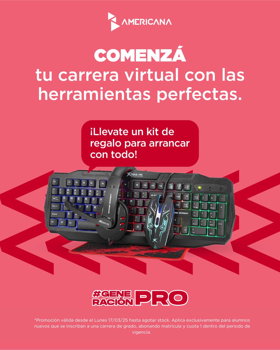 uamericana's tweet image. ¡Incribite y aprovechá la promo extendida! ✌🏻​
Nosotros te damos las herramientas para que estudies en la modalidad que prefieras. ​

Sé parte de la #GenPro e inscribite hoy. ​
Bases y condiciones: americana.edu.py/wp-content/upl…
