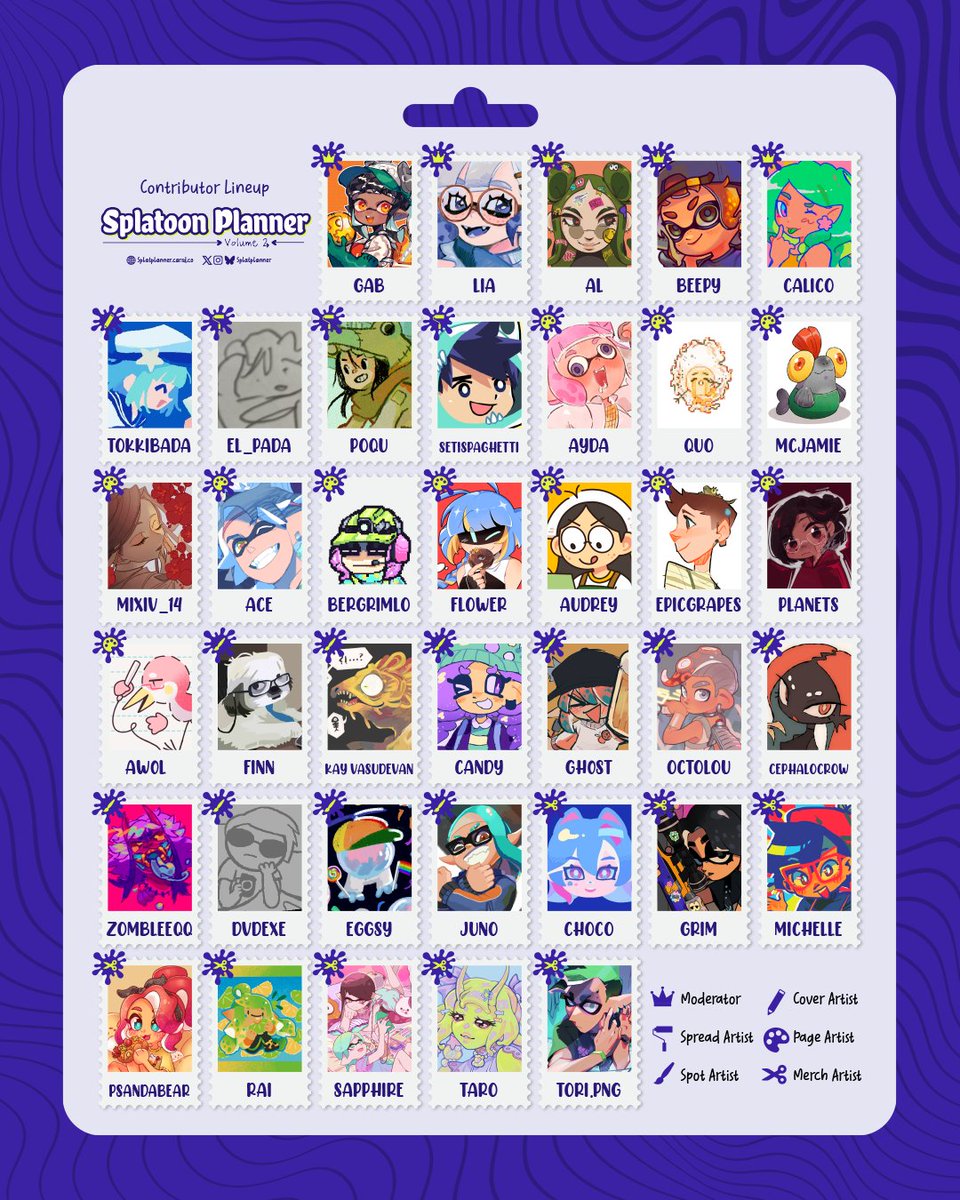 📒Meet our contributors!📒

We have 5 moderators, 1 cover artist, 3 spread illustrators, 11 page illustrators, 10 spot illustrators and 8 merch artists on our team. We are excited to work with everyone on this project!

⤵️Our contributors will be linked in the replies: