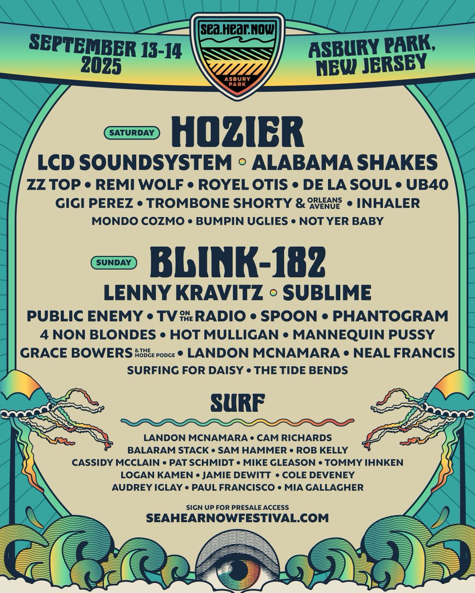 ZZ Top is bringing their legendary sound to the Sea Hear Now Festival on September 13, 2025 in Asbury Park, NJ! Get ready for iconic riffs and good times by the shore. Tickets on sale this Friday at seahearnowfestival.com/tickets