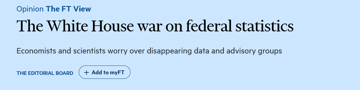 In Economics war der Zugang zu US-Daten oft ein Vorteil. Auch das könnte sich nun ändern, und das ist eine Schande (Link im zweiten Tweet).