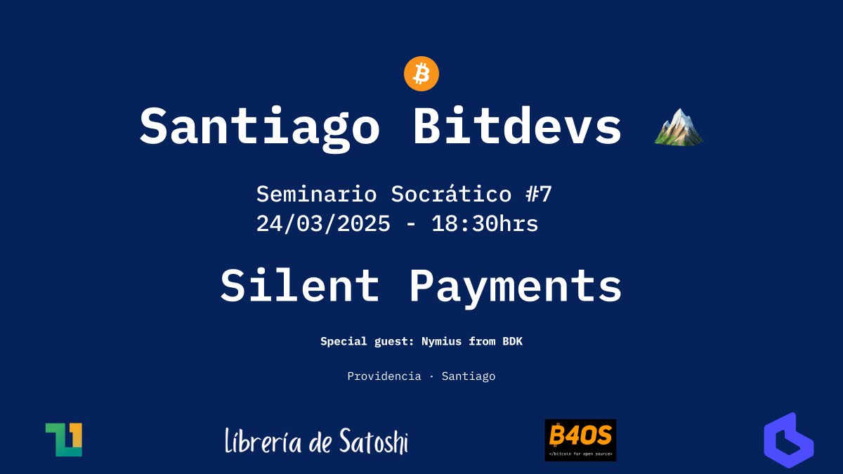 santiagobitdevs's tweet image. Santiago Bitdevs #7🏔️

Invitado especial: Nymius

Confirma tu asistencia en Meetup:  meetup.com/santiago-bitde…

Nos vemos!
@libdesatoshi 
@Vinteum_org 
@BudaPuntoCom