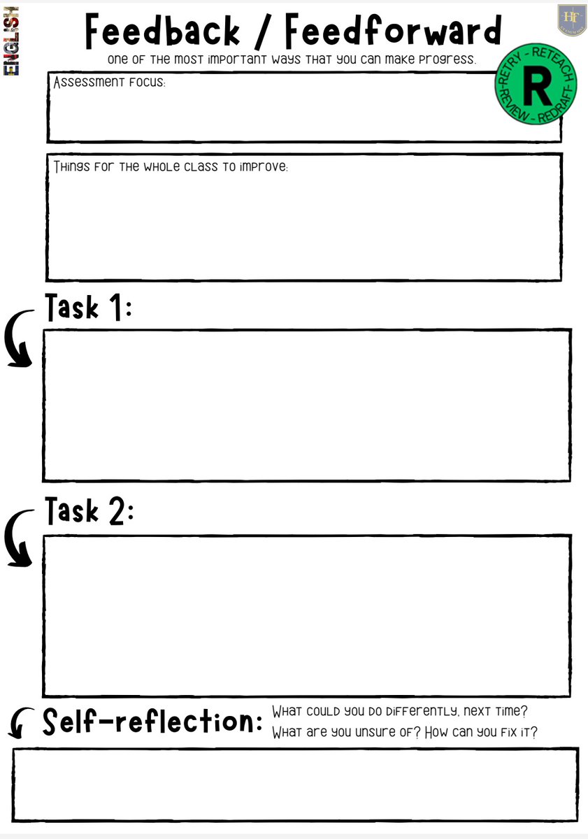 SecondaryEng's tweet image. "Feedback is focused on the past and identifying what went wrong. Conversely, feedforward focuses on how you can do things differently in the future." 🧠 🔄 Feed forward with a sprinkle of metacognitive reflection. 💭🌱 #teamenglish #litdrive #engchatuk #ECTEnglish #researchED