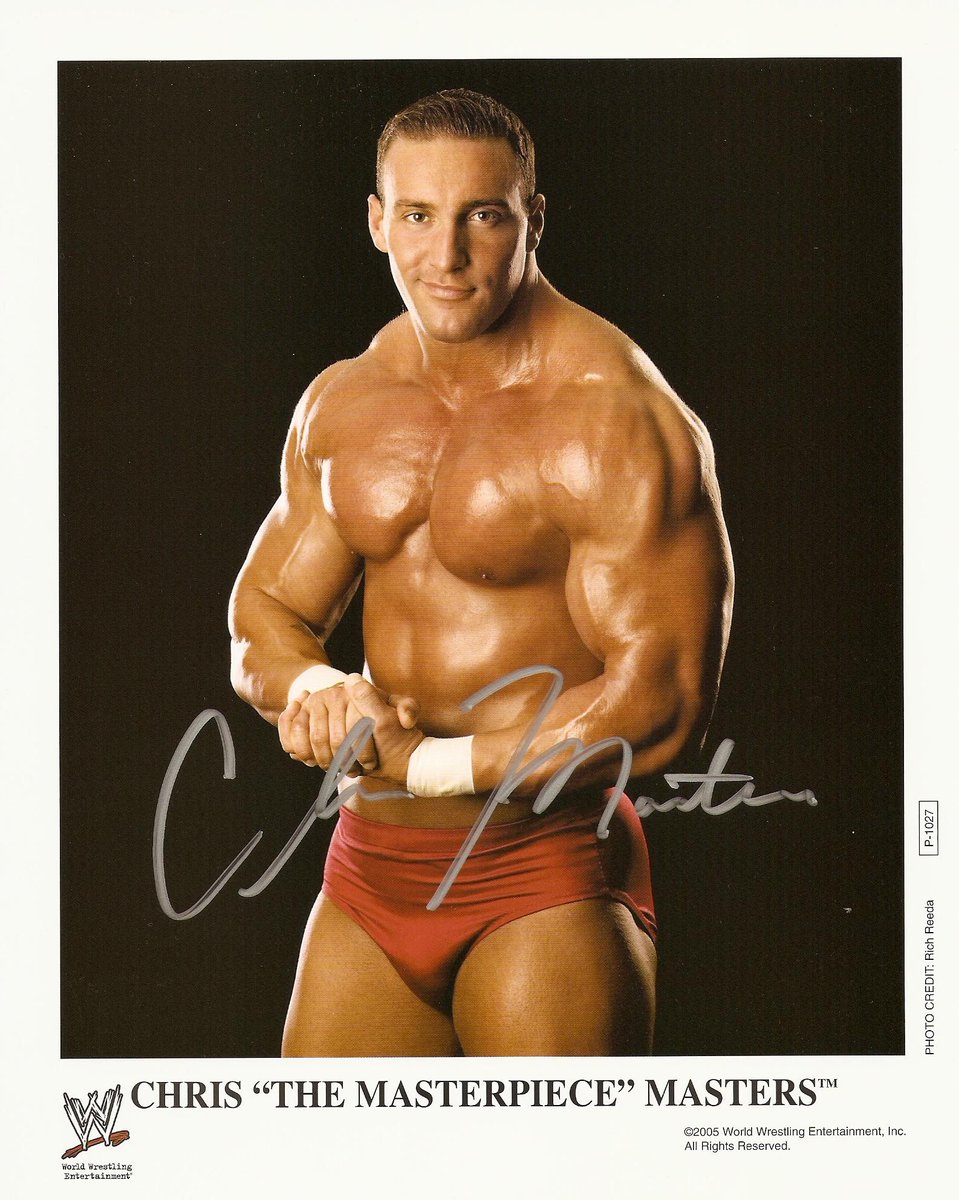 DarrylKeithFord's tweet image. Official 2005 WWE promo photo of Chris Masters, signed and ready for any true wrestling collector.
The Masterpiece in his prime!
#ChrisMasters #WWE #TheMasterpiece #ProWrestling #WWE2005 #SignedMemorabilia #RuthlessAggressionEra