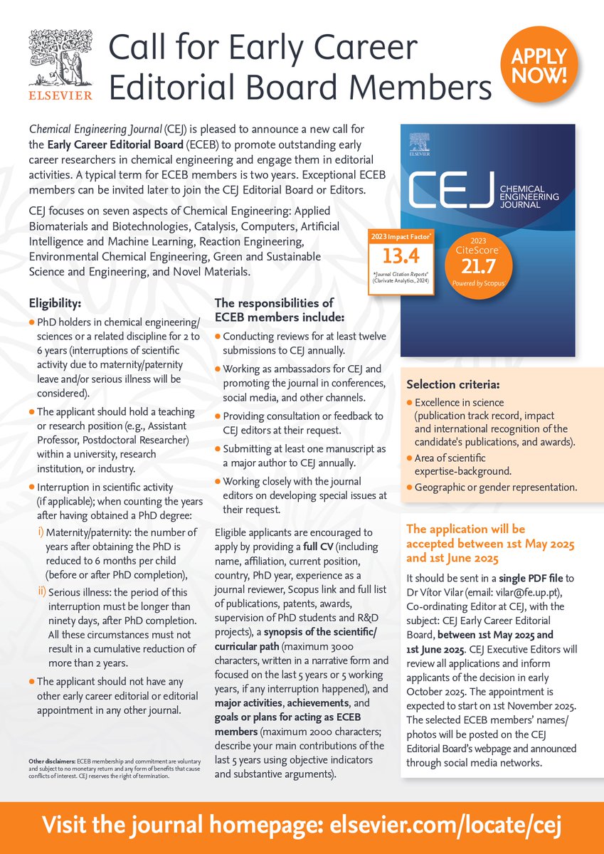 Call for Early Career Editorial Board Members. Apply now!