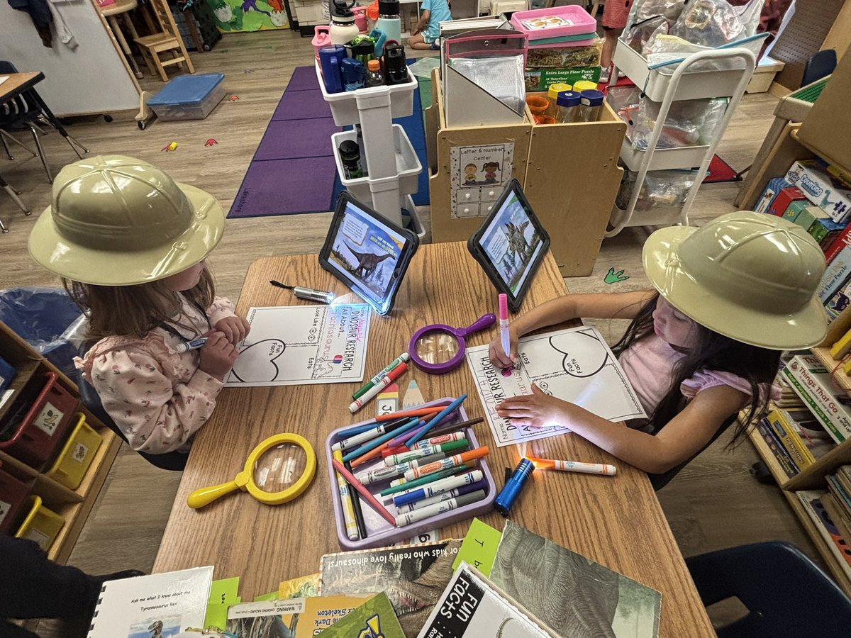 MrsAlexSmitty's tweet photo. 🦕 Our little paleontologists are diving into the world of dinosaurs as researchers, digging for fossils, exploring numbers, and building words. Every day brings a new discovery as we gear up for our upcoming DinoMite Open House. @canyoncreekrisd #RISDbetheone #risdprek https://t.co/TlKCNt7aDD