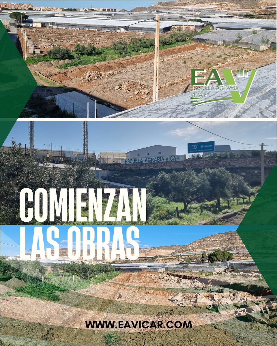 📷 ¡¡COMIENZAN LAS OBRAS!! 📷
Os anunciamos que, para el próximo curso, Escuela Agraria renovará los invernaderos I y II. ¡Más de 7,000 m² de espacio equipado con tecnología de alta precisión para que nuestro alumnado realice sus prácticas formativas!
#EscuelaAgraria