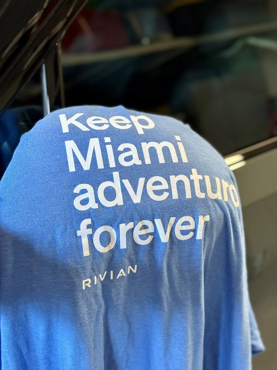 RivianTrackr's tweet photo. Let’s do a simple Like &amp; RT for this giveaway. I have a “Keep Miami Adventurous Forever” shirt from the grand opening of the Miami Rivian Space. Size is 2XL.

Like this post and RT it to enter! Winner will be picked tonight at 9:00 PM EDT. https://t.co/600QgX7Vlv