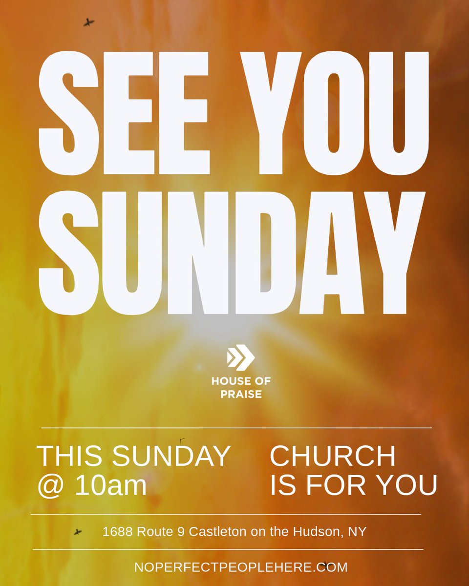 HouseOfPraiseNY's tweet photo. 🙌 SEE YOU SUNDAY! 🙌

📍 House of Praise
⏰ 10:00 AM

Who are you bringing? Tag them below! 👇✨

#SeeYouSunday #HouseOfPraise #WorshipTogether #FaithFamily #SundayIsComing #DontMissIt https://t.co/NgqgcJYl7c