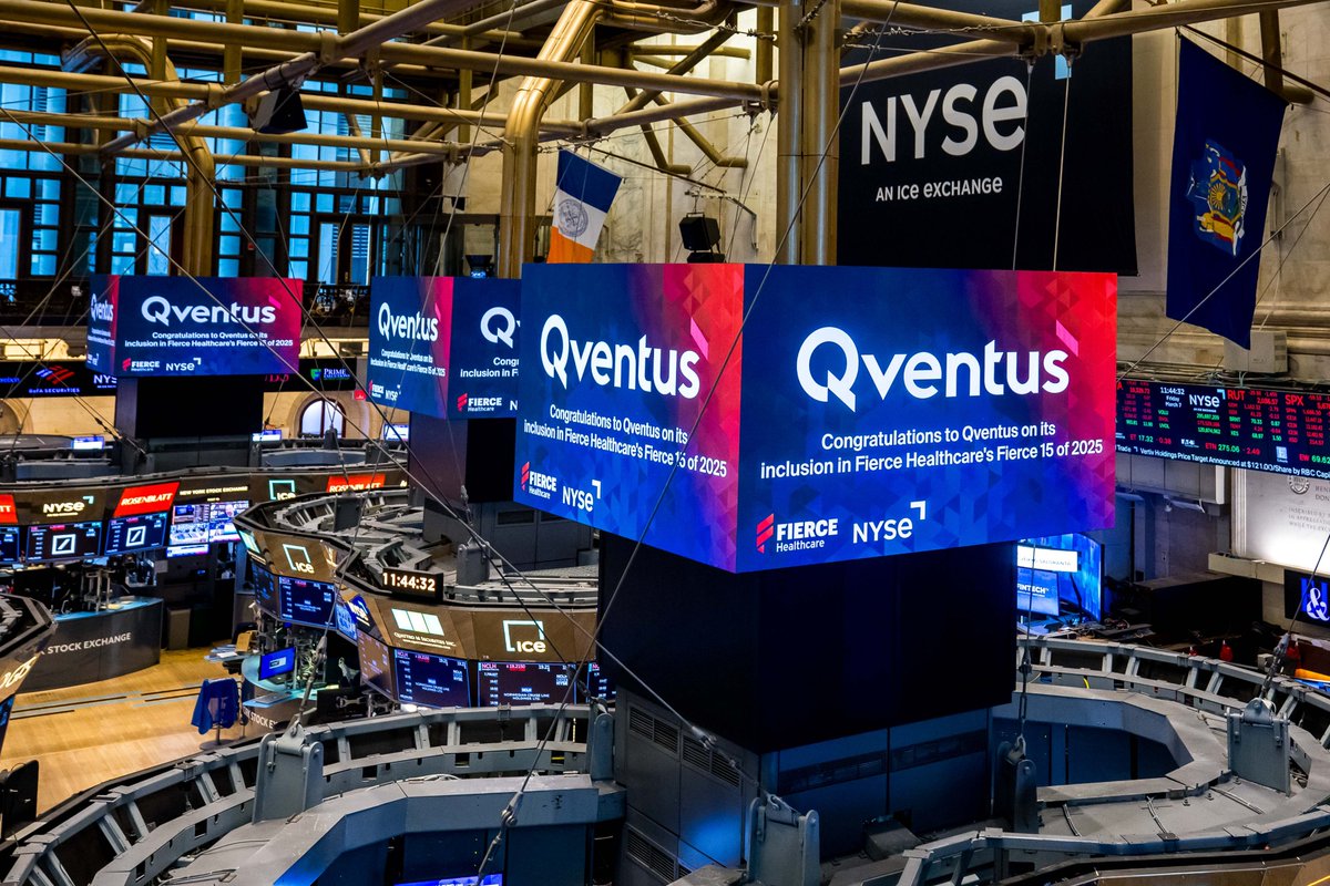 Did you hear? Qventus was named one of the Fierce 15 by <a href="/FierceHealth/">FierceHealthcare</a>  🔥 

<a href="/NYSE/">NYSE 🏛</a>  celebrated the winners on their historic trading floor and reported on what it means to be one of the most innovative companies in healthcare: lnkd.in/g7v5CSKm