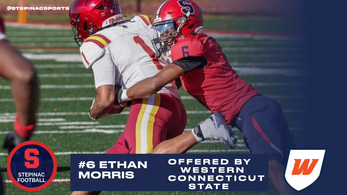StepinacSports's tweet photo. Congratulations to DB Ethan Morris &amp; family on your offer from West Conn State University on your visit this weekend. @WestConnFB @3thann1k @StepinacHS @hoopsmbd @KDJmedia1 https://t.co/4HhwIxNbv3
