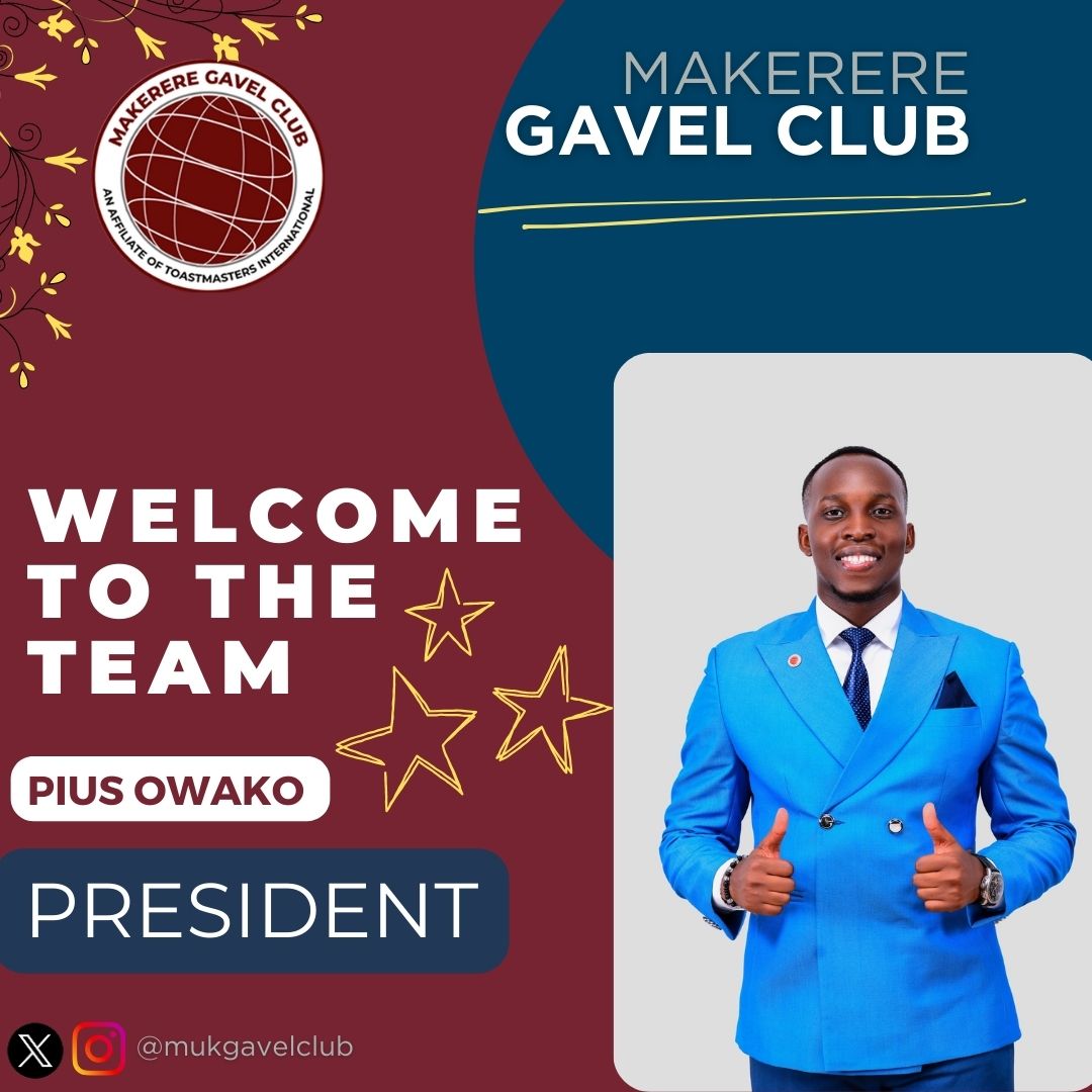 MukGavelClub's tweet photo. As one chapter closes, so does another open.  The Makerere Gavel Club extends a special welcome to the newly elected members of its latest committee. Congratulations and Godspeed on what shall be an amazing tenure.
#toastmasters #leadership #makereregavelclub #publicspeech https://t.co/nmSD1Yidny