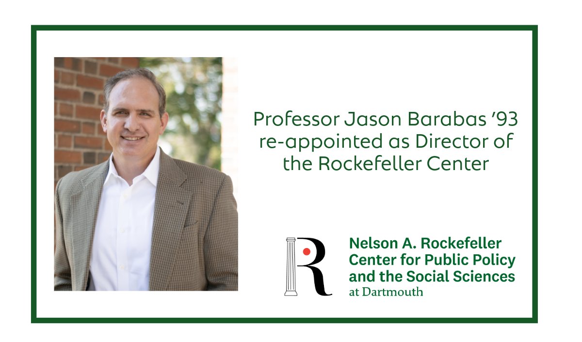 We are pleased to announce that Professor Jason Barabas ’93 has been re-appointed as Director of the Rockefeller Center.

We extend our sincere appreciation for his dedication and leadership these past five years and are grateful for his continued commitment to Rocky’s mission.