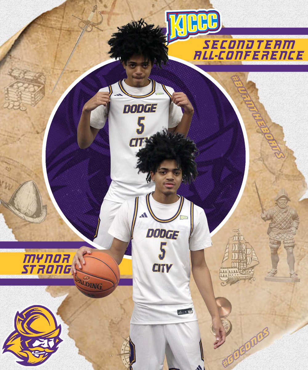 🏀Men's Basketball | #GoConqs

🏀Mynor Strong
🏆2nd Team All-KJCCC
🏡Omaha, NE

🏀Season stats: 15.8 PPG, 3.7 RPG, 2.9 APG, 1.9 SPG, 42.5% FG%
🏀Played in all 32 games this season (31 starts)
🏀2nd in KJCCC in steals &amp; 6th in made 3pters 

#BurnTheBoats