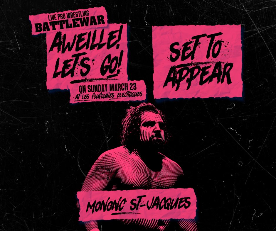 BATTLEWAR (@thebattlewar) on Twitter photo Word around the BATTLEWAR offices / shared work space is that <a href="/MathStjacques/">Mathieu St-Jacques</a> will be at <a href="/LesFoufs/">FoufounesÉlectriques</a> on Sunday.
The reason? Apparently, he will be at ringside for <a href="/_kristara/">the sweetest pea</a>'s match with Matt Falco to once again see if she is ready for a rematch. Word around the BATTLEWAR offices / shared work space is that <a href="/MathStjacques/">Mathieu St-Jacques</a> will be at <a href="/LesFoufs/">FoufounesÉlectriques</a> on Sunday.
The reason? Apparently, he will be at ringside for <a href="/_kristara/">the sweetest pea</a>'s match with Matt Falco to once again see if she is ready for a rematch.