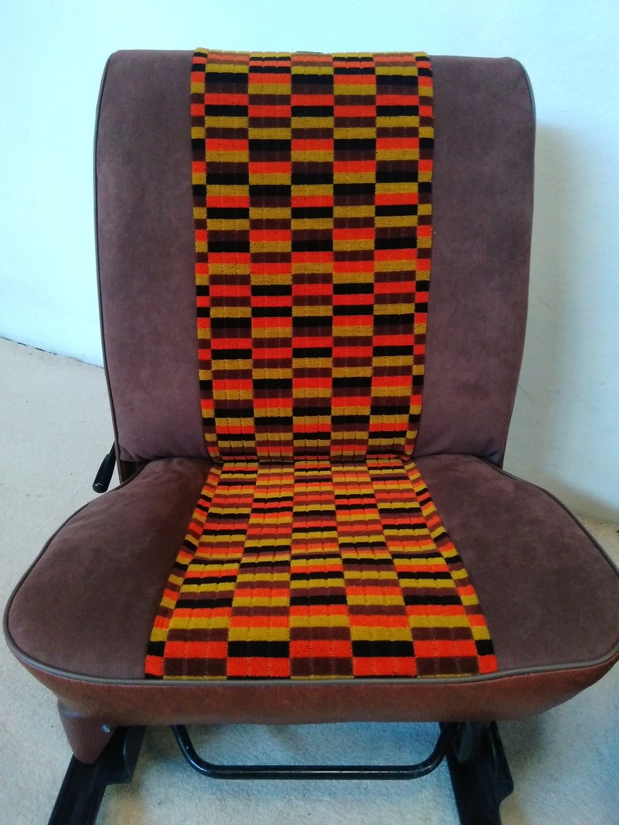 CraigHughes123's tweet photo. As the @NECRestoShow is fast approaching just thought I would share a small selection of car restorations I have carried out. first up @Carpervert Allegro seats, Upholstered in Alcantara, vinyl and London District Line fabric.
#London #transport #upholstery https://t.co/q3MuLgGN9Q