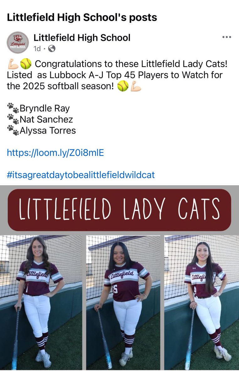 Bryndle Ray (@bryndle_ray) on Twitter photo So honored to have been chosen as one of the Lubbock A-J Top 45 Players to Watch!! #uncommitted #APAthletics #LittlefieldSoftball
<a href="/Ap19Adriana/">Adriana Perez</a>
lubbockonline.com/story/sports/h… So honored to have been chosen as one of the Lubbock A-J Top 45 Players to Watch!! #uncommitted #APAthletics #LittlefieldSoftball
<a href="/Ap19Adriana/">Adriana Perez</a>
lubbockonline.com/story/sports/h…