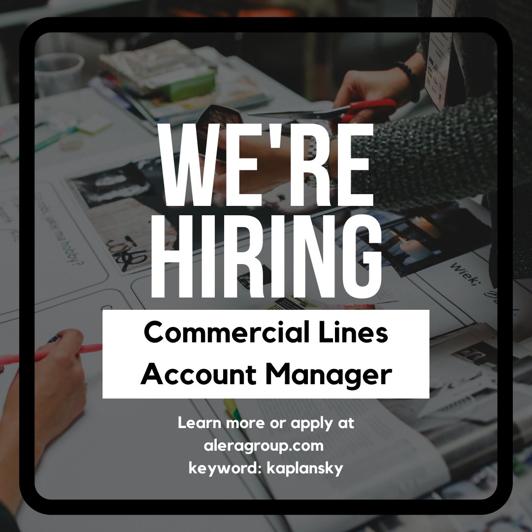 We’re looking for a Commercial Lines professional with 3+ years of experience, strong communication skills, and a proven ability to prioritize tasks while maintaining accuracy under deadlines.

Click the link to learn more or apply today! careers.aleragroup.com/company/jobs/5…