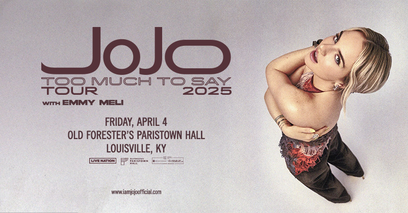 ✨SPECIAL OFFER✨ <a href="/iamjojo/">Joanna</a> brings the Too Much To Say Tour to <a href="/ParistownHall/">Old Forester's Paristown Hall</a> April 4!🎫 Tickets are now Buy One, Get One Free (no code needed): bit.ly/OFPHJoJo.

*Additional fees &amp; taxes may apply. Offer valid, only March 20, 2025 - April 3, 2025, 11:59 PM.