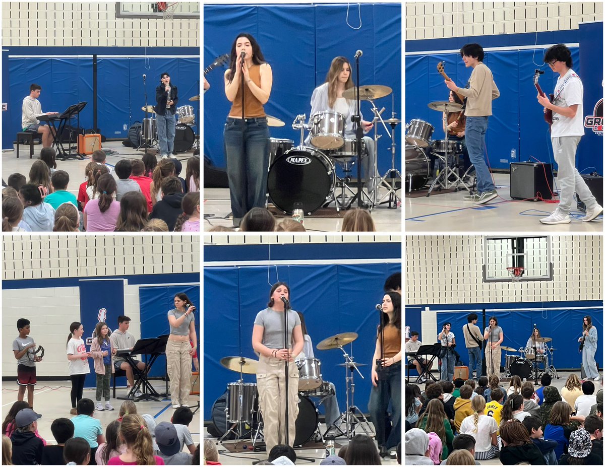 CBGaymanES's tweet photo. Our 3rd, 4th, and 5th grade students had the privilege of listening to the CB Groove Cuts rock band today! What a talented group, thanks so much for visiting us! 🎶🎤🎸🥁
@CBSDSchools 
#GoGaymanMustangs 
#CBOneTeam https://t.co/8vjLtue4wl