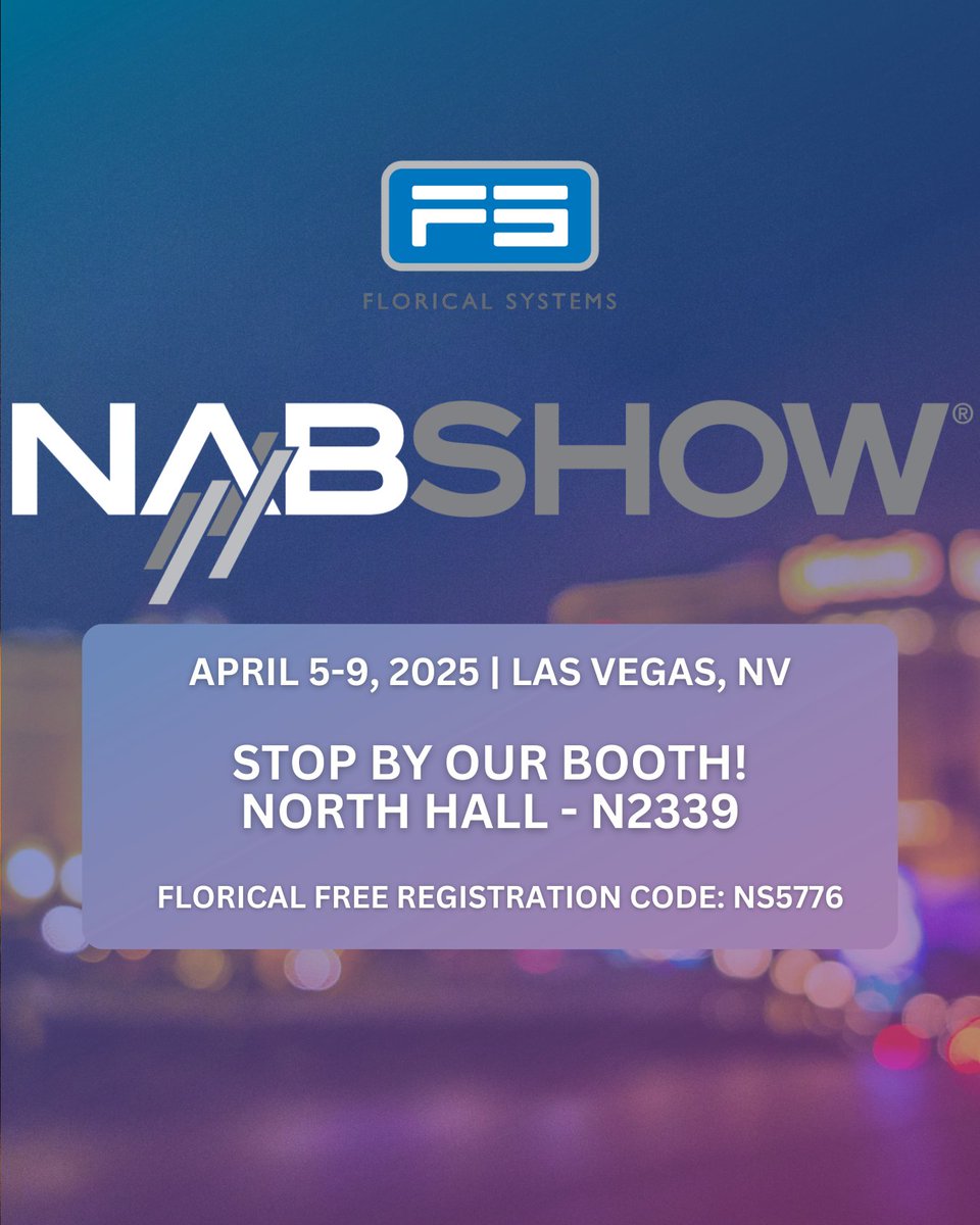 Florical Systems (@floricalsystems) on Twitter photo Vegas, here we come! Florical is heading to NAB Show! Visit us at North Hall Booth N2339. FREE registration with code NS5776. Let's connect! Email sales@florical.com to schedule a meeting.
#NABShow #NAB2025 #FloricalSystems Vegas, here we come! Florical is heading to NAB Show! Visit us at North Hall Booth N2339. FREE registration with code NS5776. Let's connect! Email sales@florical.com to schedule a meeting.
#NABShow #NAB2025 #FloricalSystems