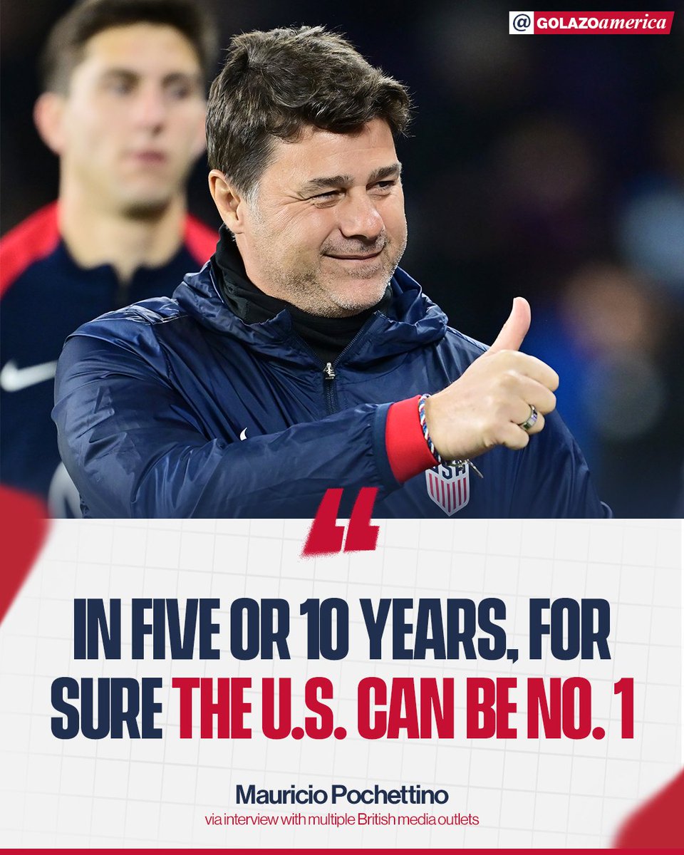USMNT manager Mauricio Pochettino believes the U.S. can be a world beater in soccer in the near future 👀