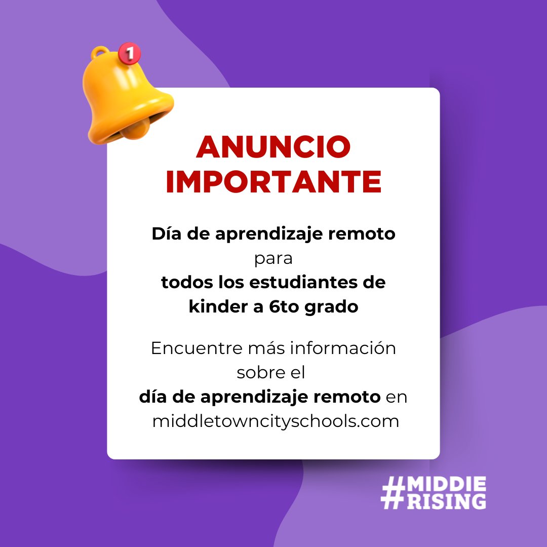 📢 IMPORTANT ANNOUNCEMENT:
🗳️ Due to Ohio’s Primary/Special Election, Tuesday, May 6 will be a Remote Learning Day for all K-6 students.
➡ You can find more information about the Remote Learning Day for K-6 students here: middletowncityschools.com/district-news/…
#MiddieRising