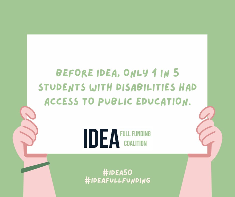 We're celebrating 50th years of the Individuals with Disabilities Education Act!

What does IDEA mean for students?
✅ Individualized learning plans
✅ Early intervention
✅ Inclusive classrooms
✅ Protections &amp; advocacy
✅ Pathways to independence
#IDEA50 #ProtectOurKids