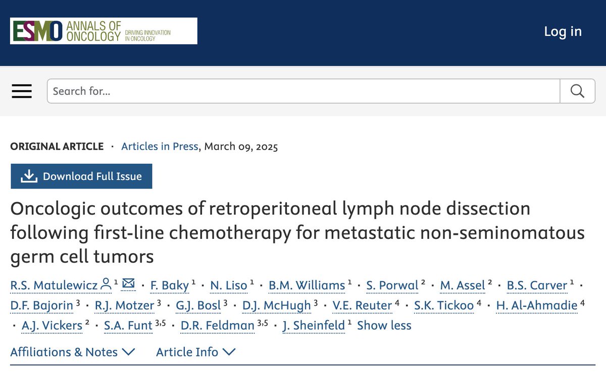 Yüksel Ürün (@dryukselurun) on Twitter photo Rethinking Post-Chemo Surgery in NSGCT:
🔘Mass size alone isn’t enough to decide on RPLND after chemotherapy.
🔘Teratoma or yolk sac tumor in orchiectomy significantly raises the risk of residual disease.
<a href="/Annals_Oncology/">Annals of Oncology</a> <a href="/tompowles1/">Tom Powles</a> <a href="/myESMO/">ESMO - Eur. Oncology</a> <a href="/Uroweb/">European Association of Urology (EAU)</a> <a href="/OncoAlert/">OncoAlert</a> Rethinking Post-Chemo Surgery in NSGCT:
🔘Mass size alone isn’t enough to decide on RPLND after chemotherapy.
🔘Teratoma or yolk sac tumor in orchiectomy significantly raises the risk of residual disease.
<a href="/Annals_Oncology/">Annals of Oncology</a> <a href="/tompowles1/">Tom Powles</a> <a href="/myESMO/">ESMO - Eur. Oncology</a> <a href="/Uroweb/">European Association of Urology (EAU)</a> <a href="/OncoAlert/">OncoAlert</a>