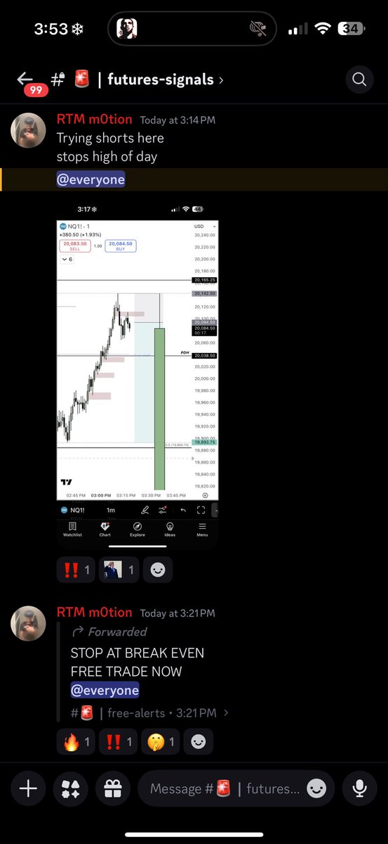 RTMm0tion's tweet photo. Discord is absolutely banking. great week so far 4/6 on the week. 
$NQ $ES #RTM https://t.co/5EhaZAafoJ