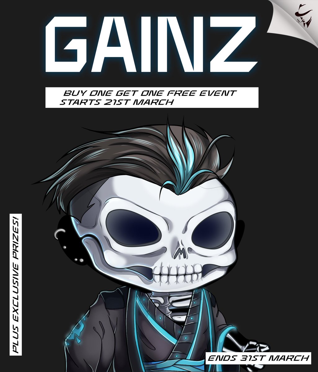 Get Ready! Friday 21st-31st March.
GAINZ community raid hard, but have you seen us sweep! with an incentive like this a 1/1 in the mix 🤩 and multiple other prizes.  Who knows what will happen! Full details in discord!