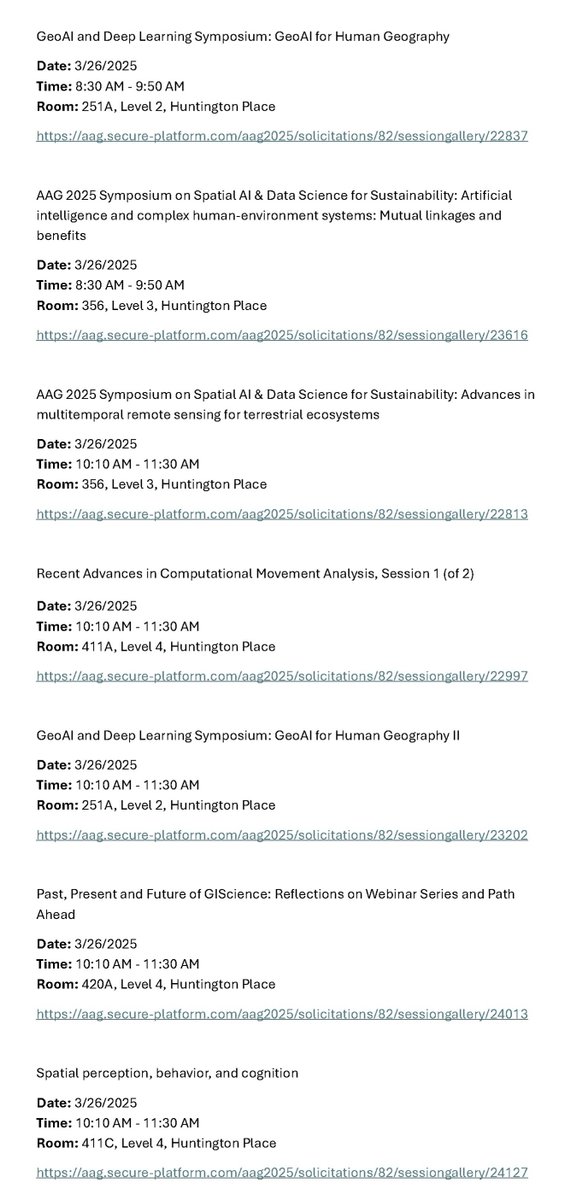 AAG_GISS's tweet image. 🚀 GISS Specialty Group Sessions – Day 3 (March 26) at #AAG2025! 🌍
📄 Explore the full Day 3 session list in the images below!
🔗 Complete session list for all days:
docs.google.com/document/d/1Vz…