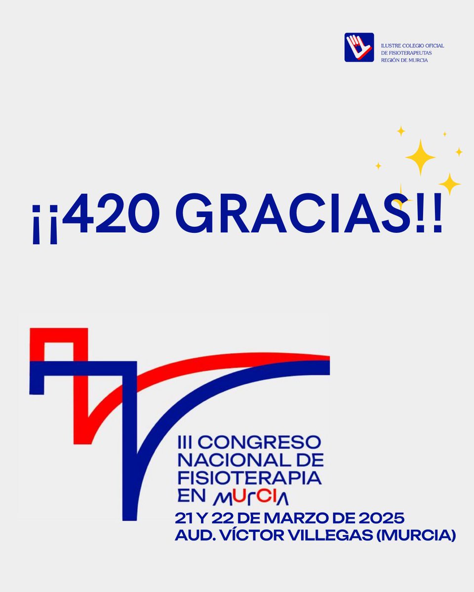 📢✨ ¡Se han superado todas las expectativas! ✨📢

El próximo viernes, 420 fisioterapeutas de todos los rincones de España nos reuniremos en el Auditorio Víctor Villegas de Murcia para disfrutar del III Congreso Nacional de Fisioterapia en UCI.