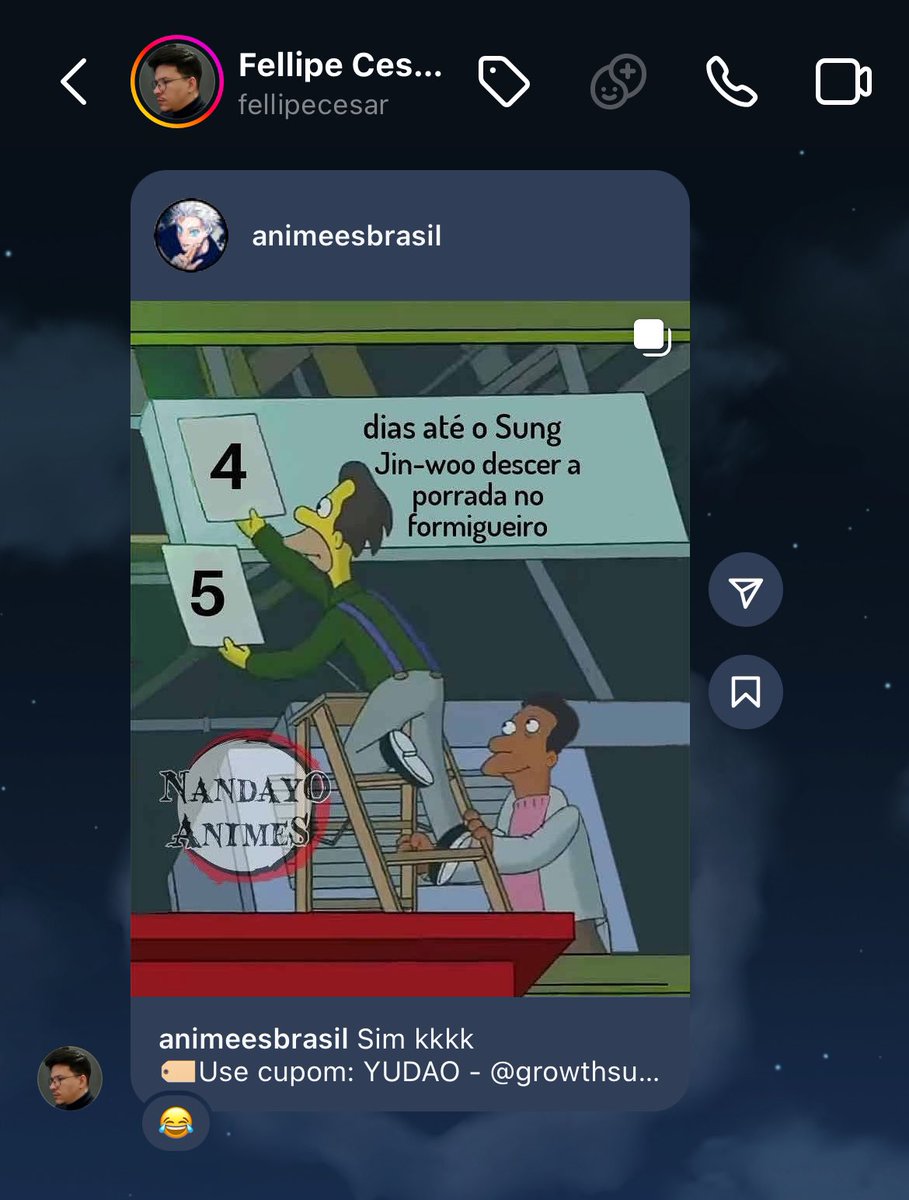 matheushdutra's tweet photo. Em um dia seu irmão odeia anime, no outro está te mandando contagem regressiva de lançamento de episódio 😂😂 https://t.co/EpJIjsSIxe