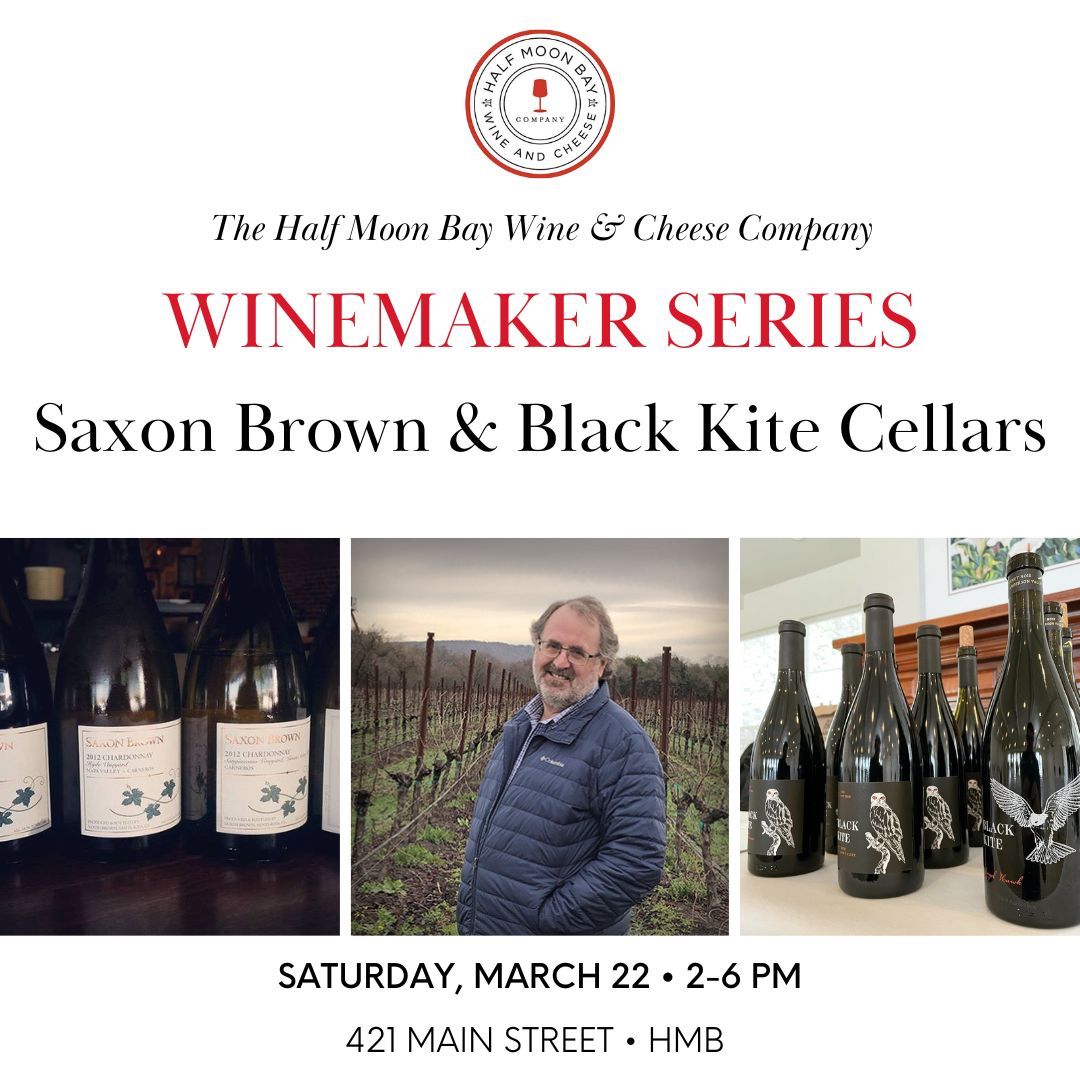 This Saturday, from 2-6 PM, we’re hosting an exclusive #SaxonBrown &amp; #BlackKiteCellars winemaker tasting. 🍷
Come sip, savor, and meet the mind behind the wine - Jeff Gaffner! 🍾

No reservation necessary. Walk-ins welcome.

#WinemakerTasting #HMBWineAndCheese