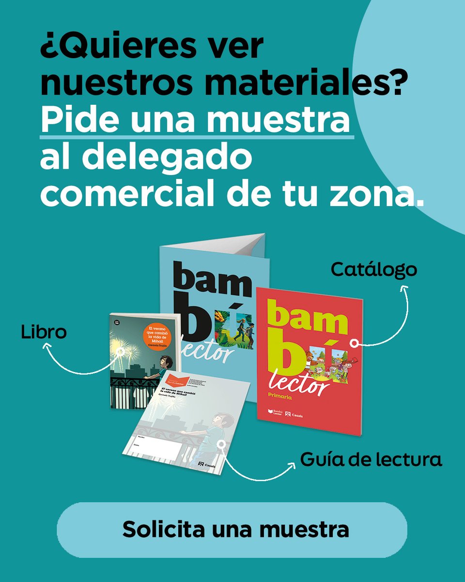 ¡Presentamos los nuevos catálogos de Bambú Lector en los que encontraréis nuestra selección de lecturas para el aula! 📚 

Historias cercanas, escenarios conocidos, misterio, mundos fantásticos… Cada joven tiene una puerta de entrada a la lectura, y por eso ofrecemos una amplia